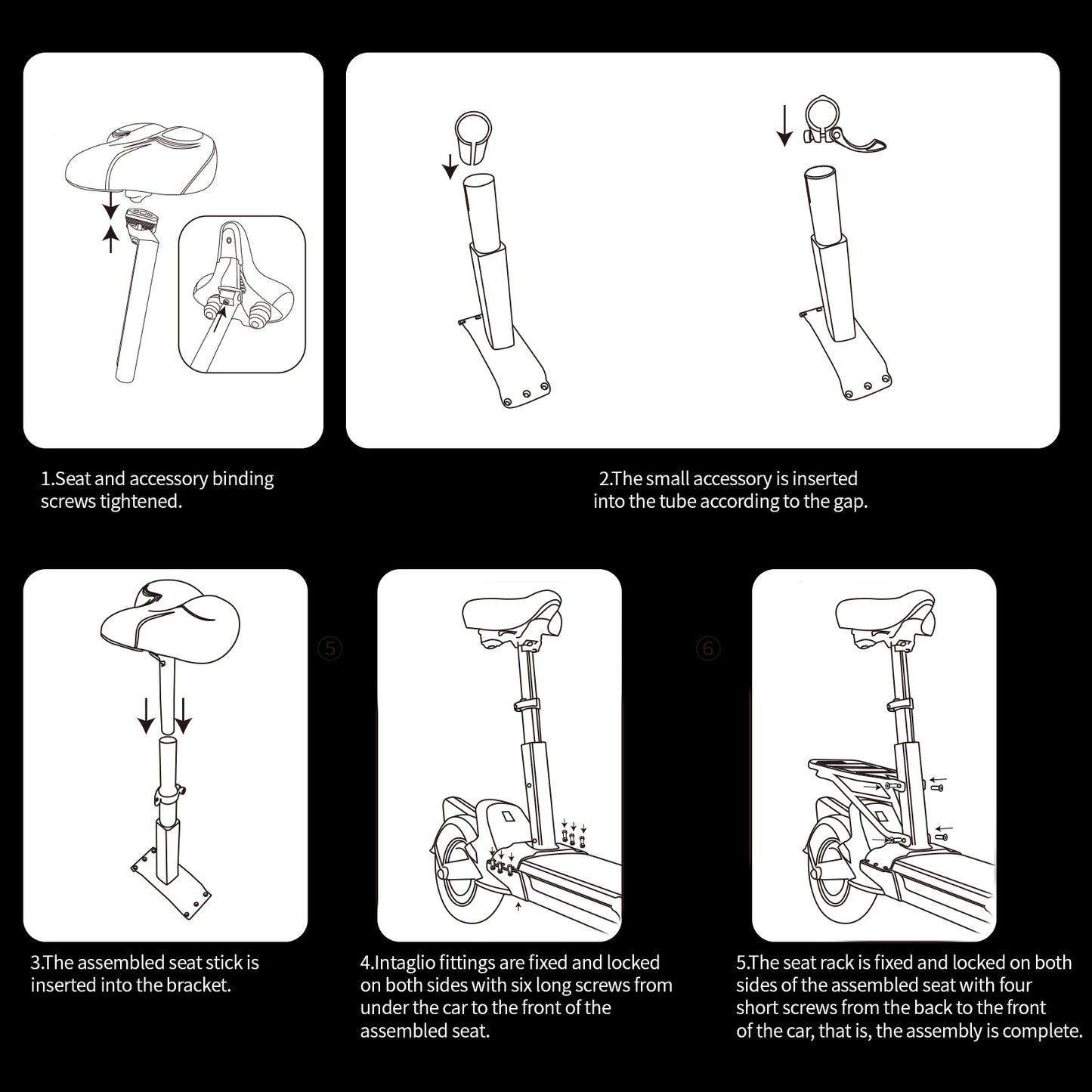 Removable Seat for RZ800 RZ1000 E Scooter, Black