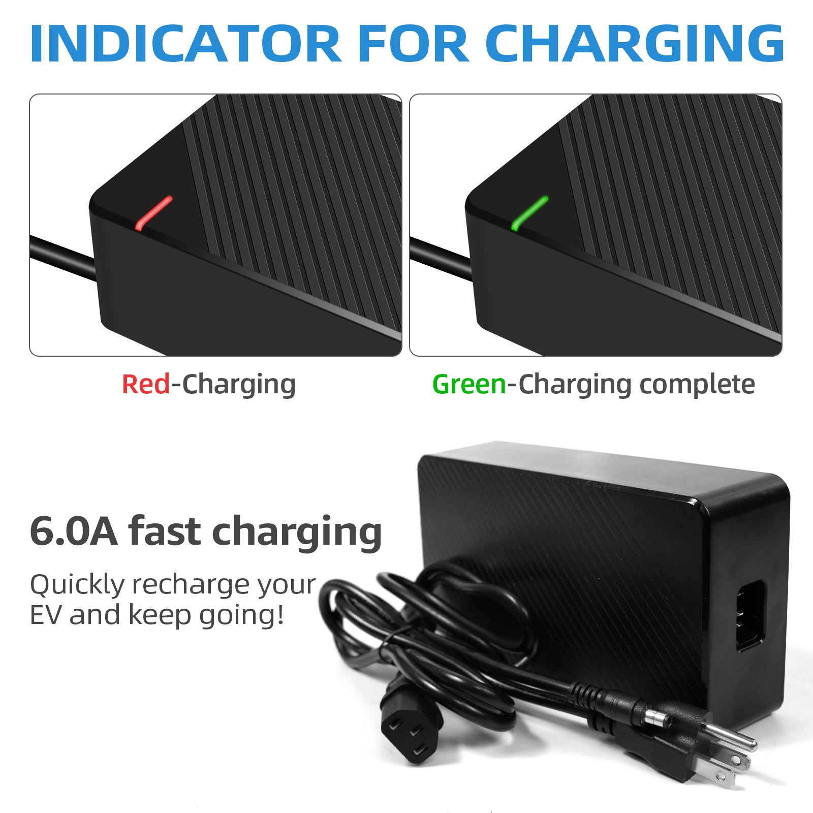 48V 6A E-Scooter Fast Charger(1 Plugs) for RZ800